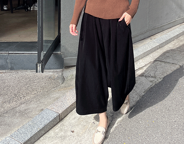 53660/소프트 벨벳 와이드배기팬츠