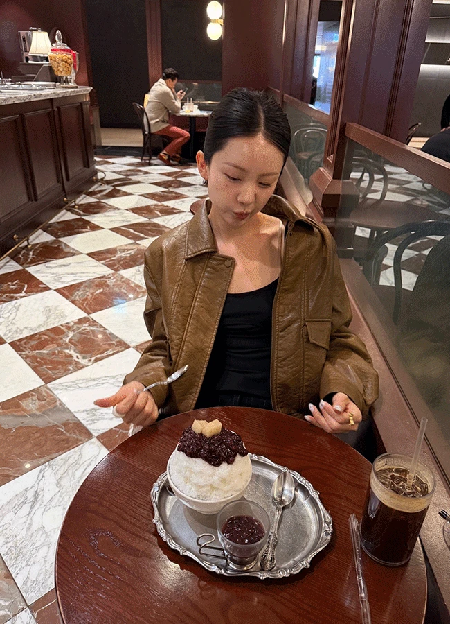 Heather leather jacket (2color)