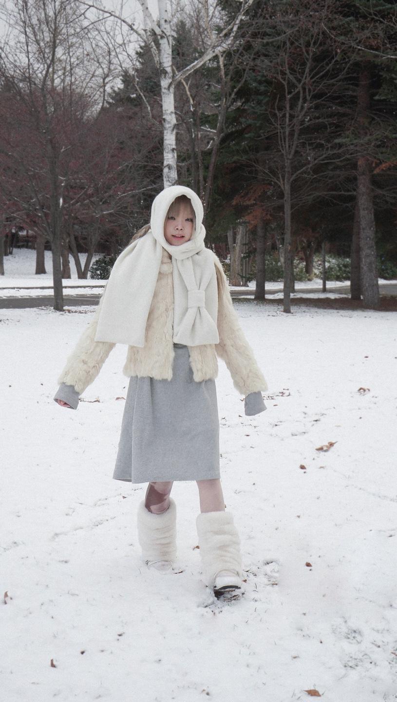 Ribbon Muffler_Fairy ivory