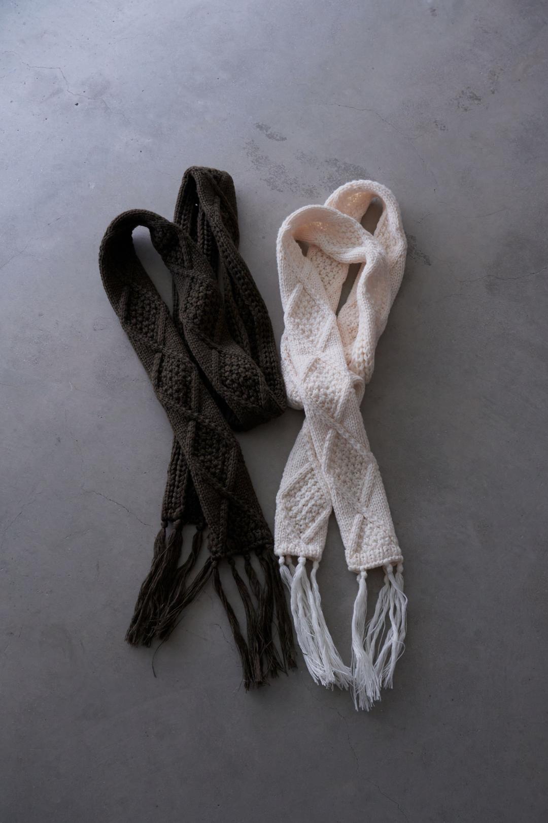 Argyle Fringe Wool Muffler (3c)