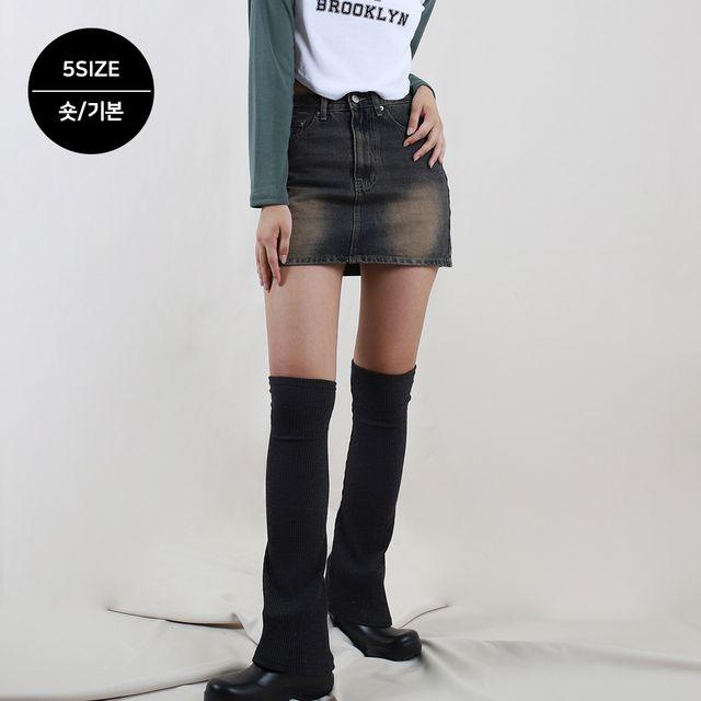[2단기장/S-2XL] 노컷 젠지 빈티지 워싱 미니 데님 스커트 [KGSC-1403]