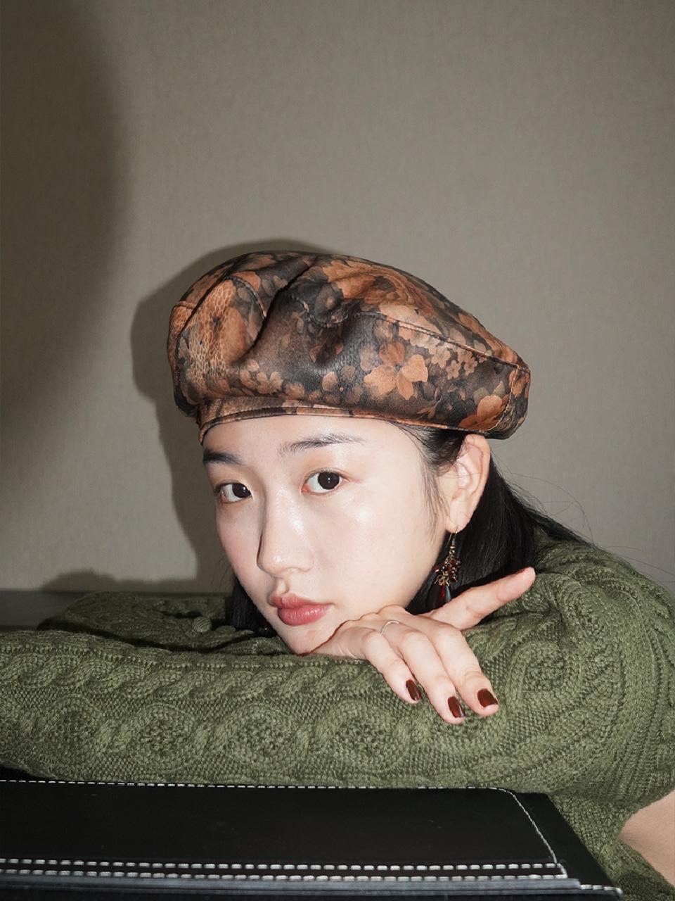 Yokito Beret Flower SandyBrown