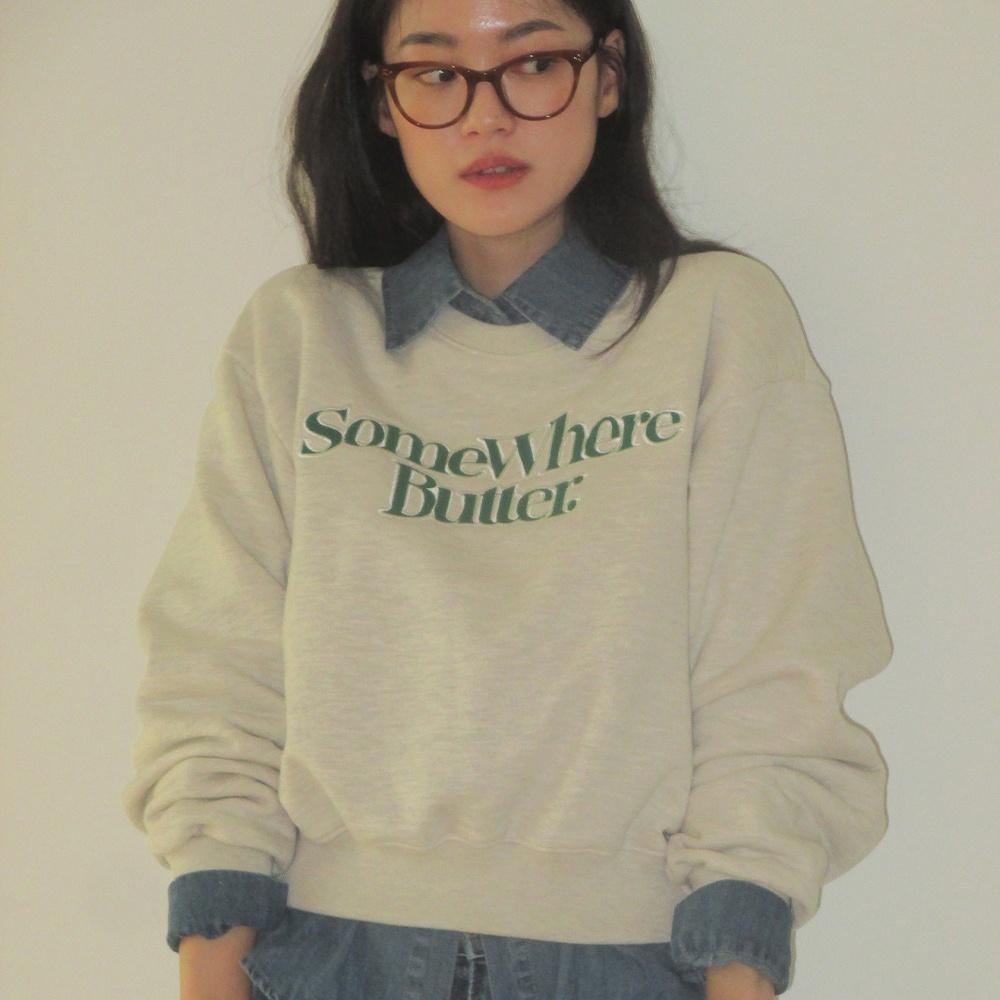 new wave logo sweatshirt - oatmeal