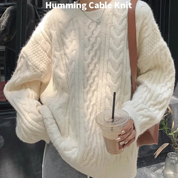 허밍 케이블 니트