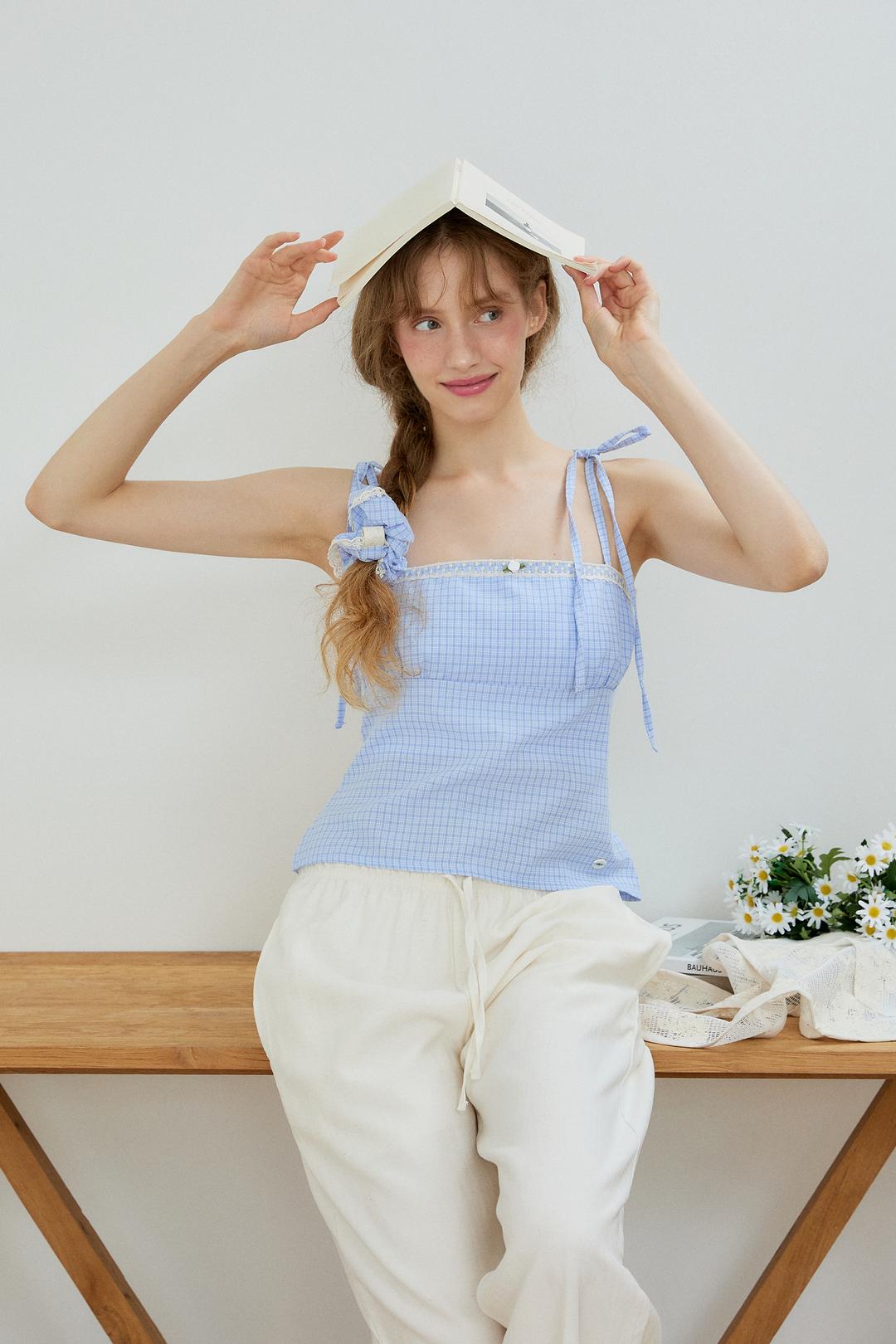 GIRLY ROSE TOP(BLUE)