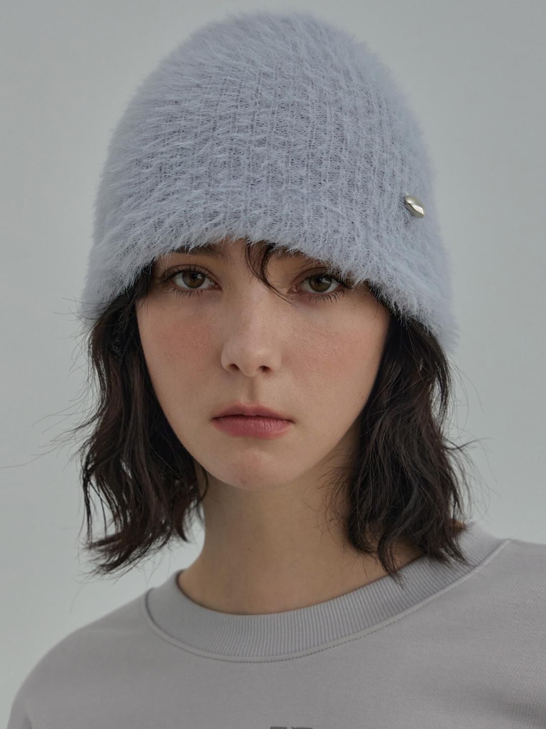 Soft Angora Beanie - Blue