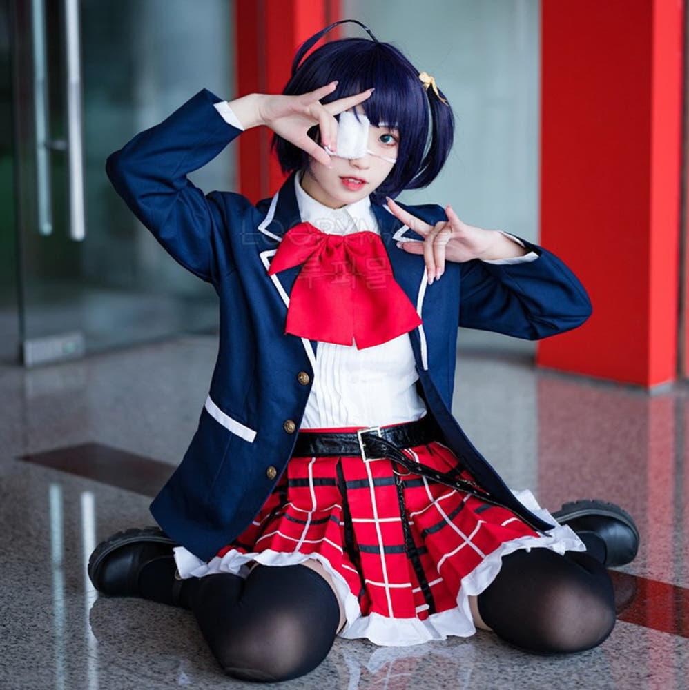 중2병이라도 사랑이 하고 싶어 코스프레 타카나시 릿카 교복 의상 세트