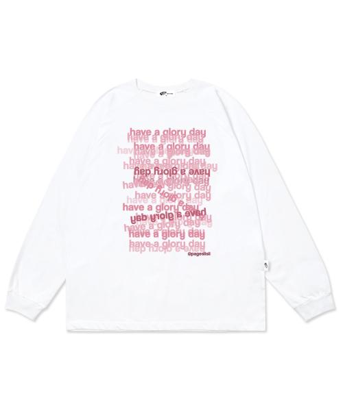 글로리 레터링 프린트 오버핏 롱슬리브 화이트