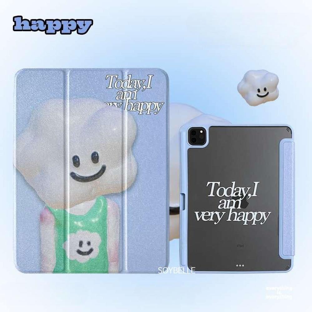 소이벨 행복한 구름이 iPad Case 아이패드 커플 케이스 삼단 접이식 펜슬수납 가능