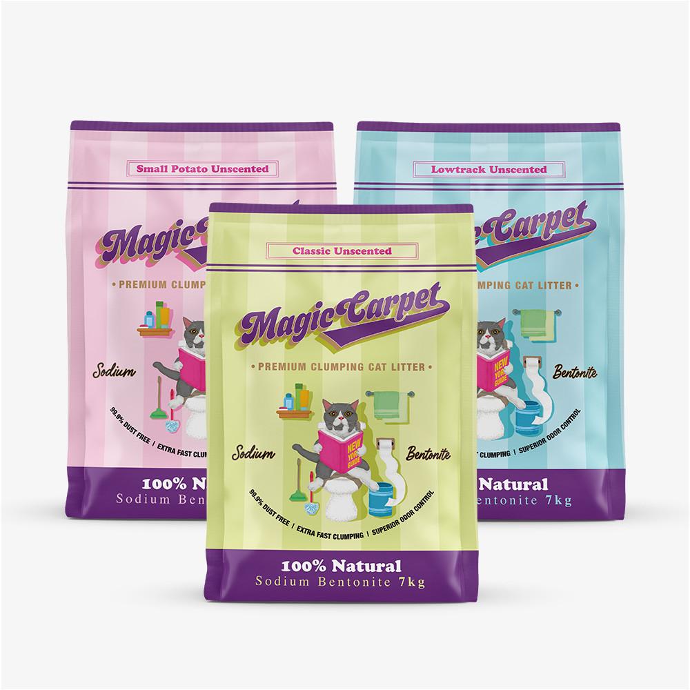 매직카펫 먼지없는 벤토나이트 고양이 모래 7kg 3개 set