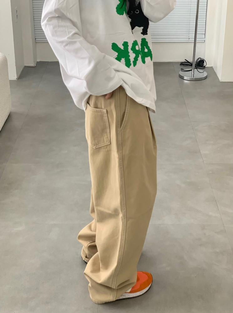 [남녀공용] 클래식 스티치 코튼 팬츠 /3color