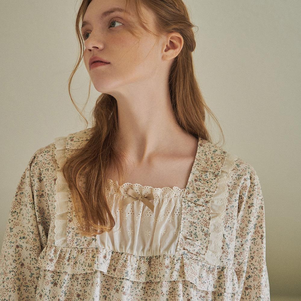 울랄라파자마 신시아 긴팔 투피스 크림 30수