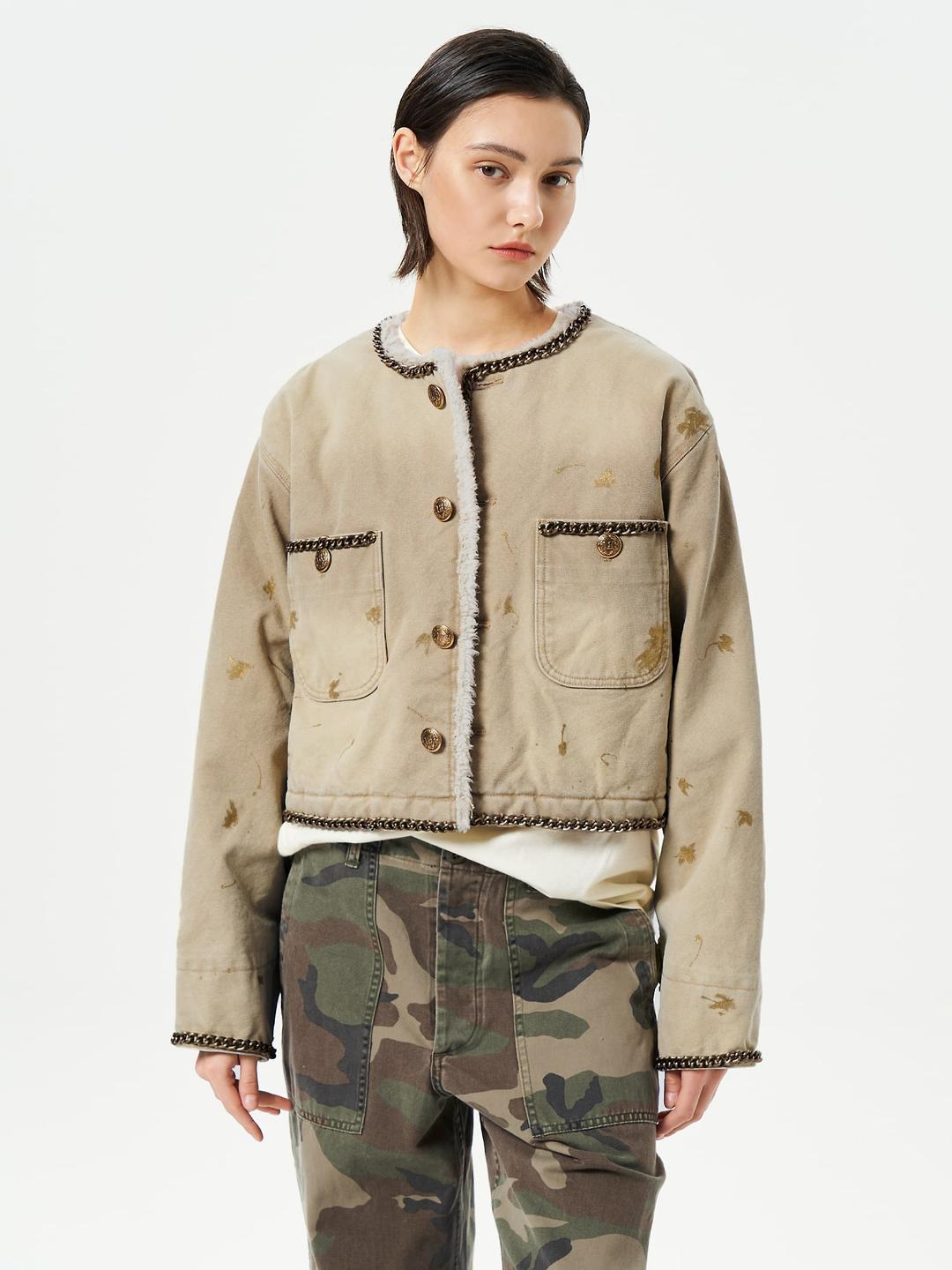 Cropped Chore Jacket - Beige