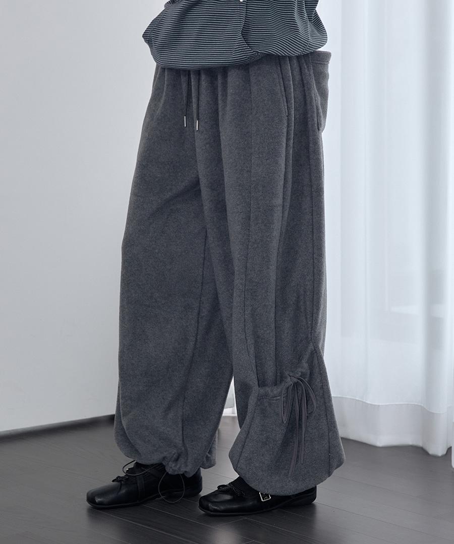 Hem Pocket Fleece Pants Charcoal