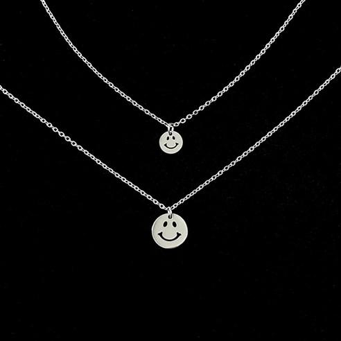 와이티지 style _ 091 써지컬스틸 유광 스마일 체인목걸이 빈티지 레이어드 커플 악세사리 기본 남자 여자 데일리 - 목걸이 | 쿠팡