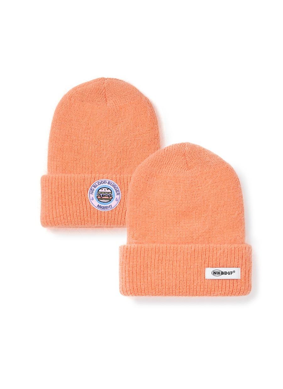 No Blood Burger Soft Angora Beanie Orange