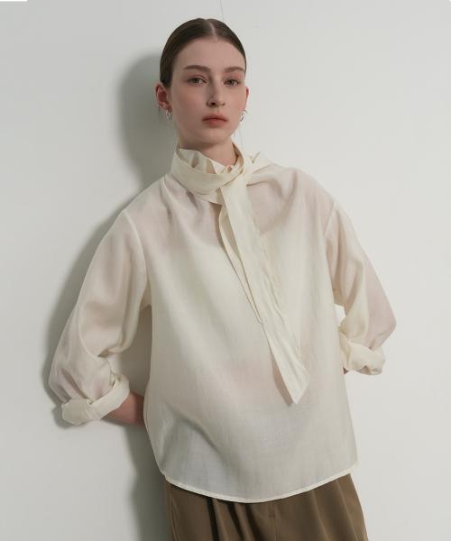 실키 스카프 블라우스 [IVORY] / GF1LBL507