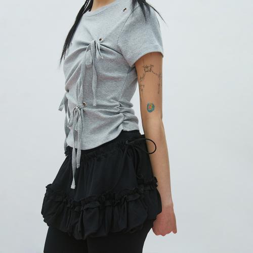 WRAP FLARED SKIRT BLACK BR2WS002