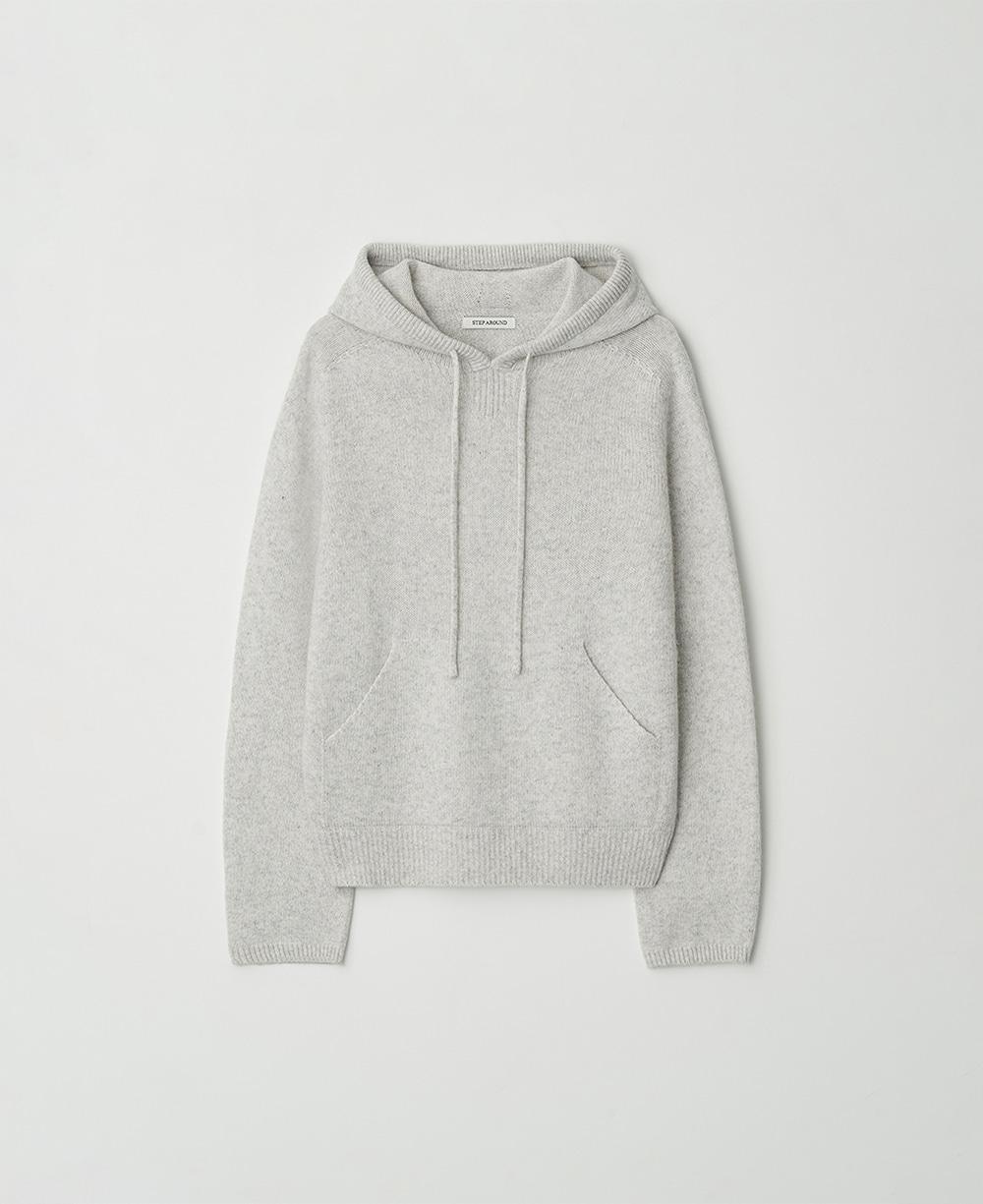 [3차] Cashmere wholegarment hoody pullover_LIGHT GREY