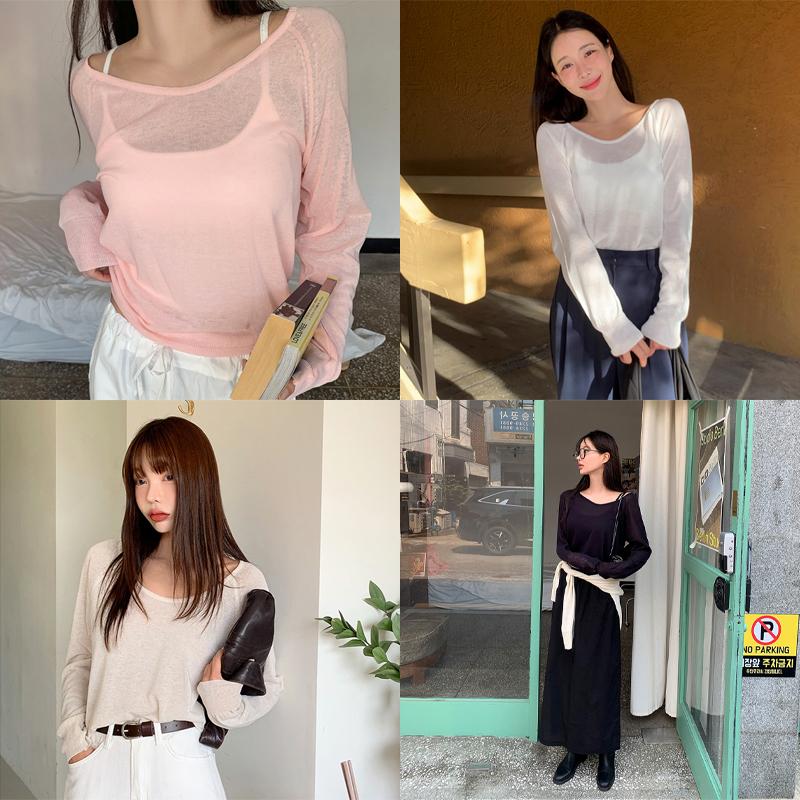 여름린넨니트 린넨니트 오버핏니트 시스루니트 간절기 살안타템