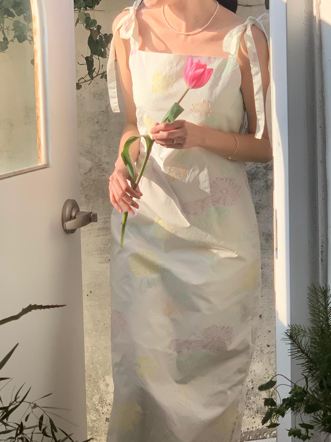 silk jacquard ribbon dress 4차