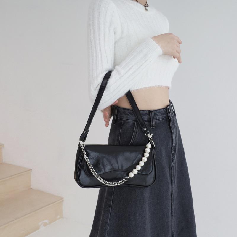 헨츠 펄 레더 숄더백