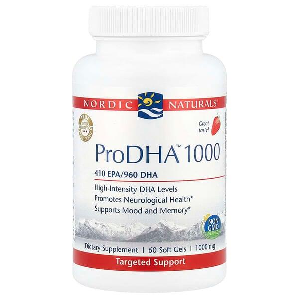 Nordic Naturals, ProDHA 1000, 딸기, 1,000 mg, 60 소프트젤