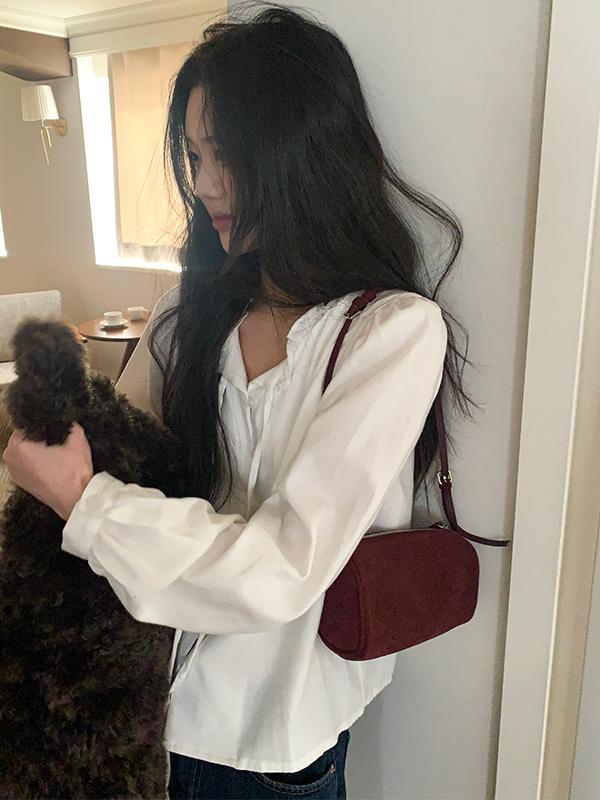 나이니 멜로리아 프릴 셔링 블라우스