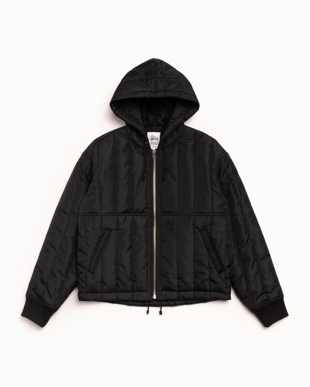 QUILTED NYLON WORK JACKET - Black / S