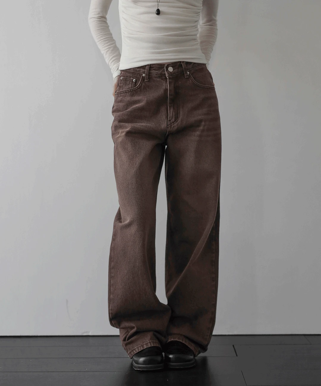 빈티지 컬러 데님 팬츠