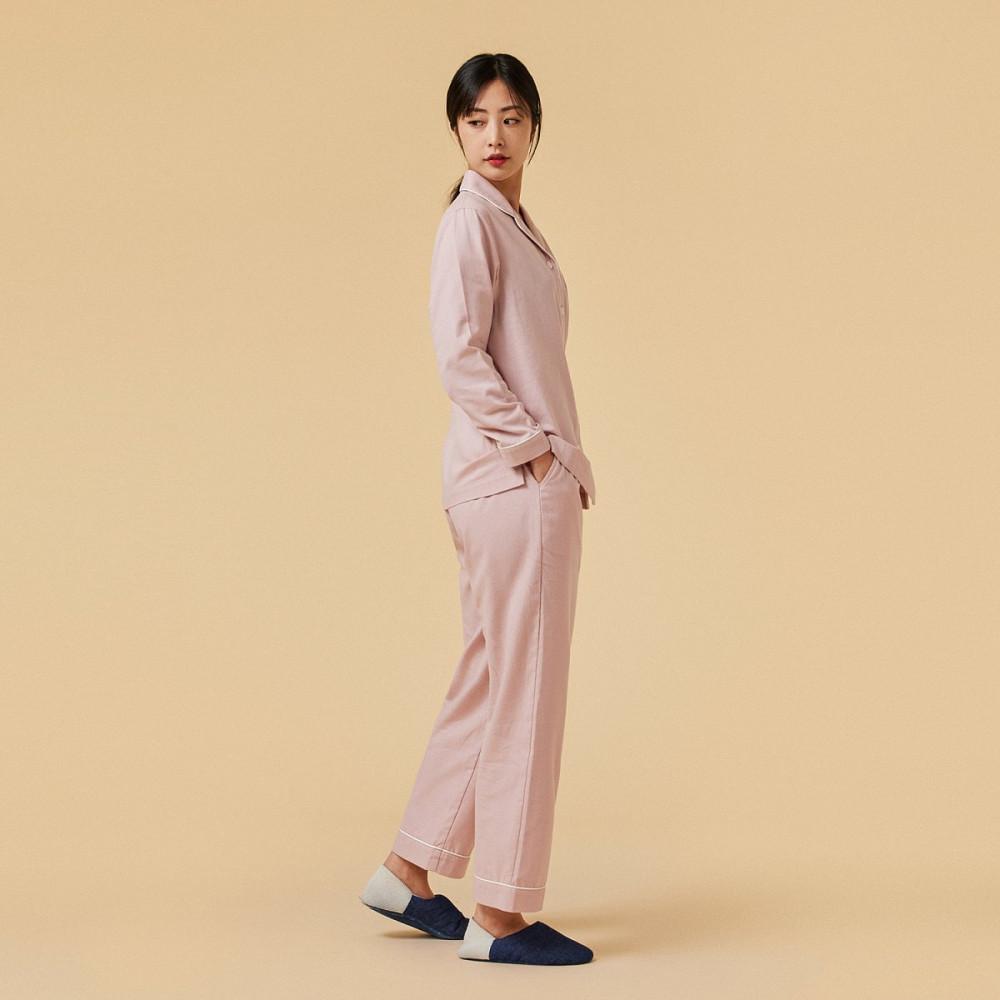 [JAJU/자주] 남/여 플란넬 컬러 파자마 세트 6종택1