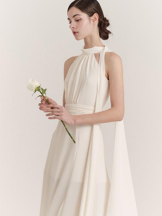 Isabel Halter-Neck One-piece (Ivory/Pink/Black)