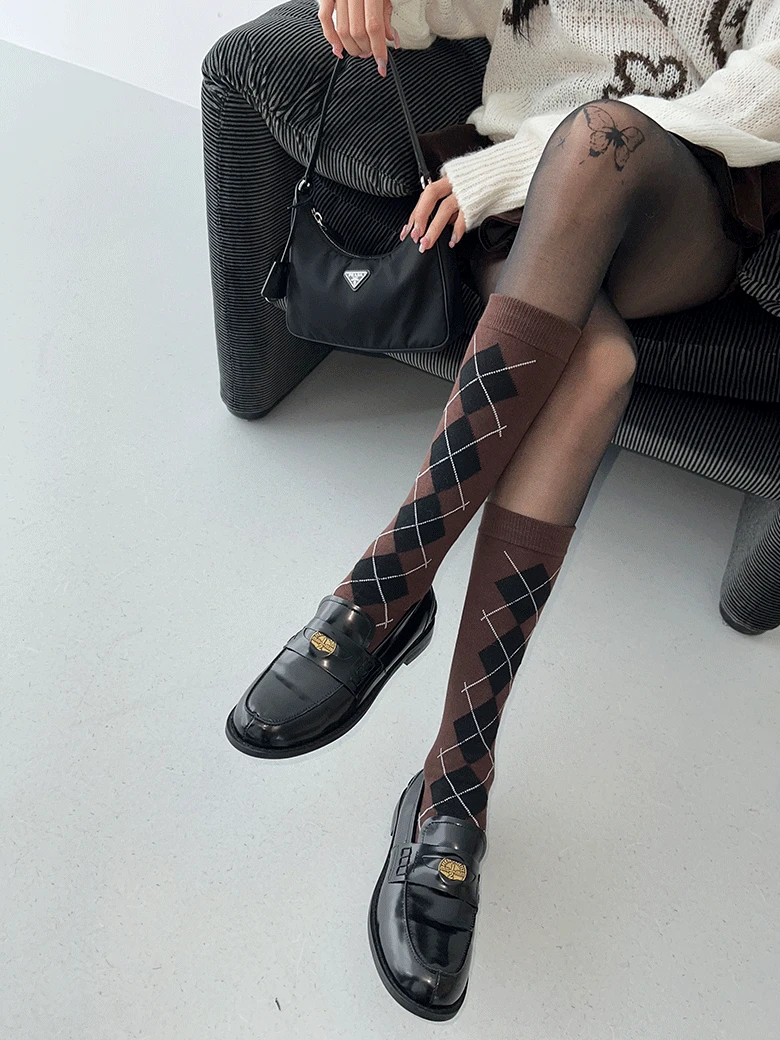 [주문폭주,39차 입고] 스쿨 아가일 니삭스