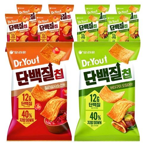 닥터유 단백질칩 버터구이 오징어맛 60g 5p + 칠리살사맛 60g 5p, 60g, 1세트