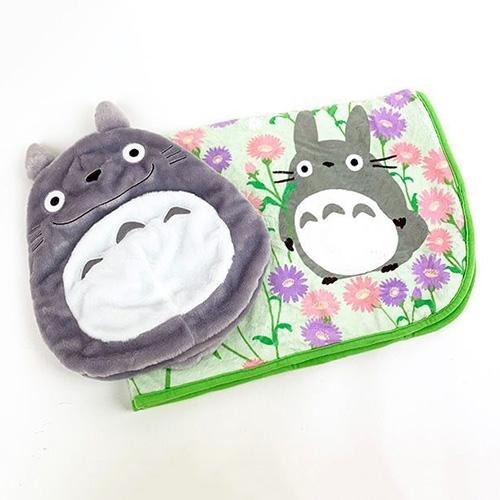 [이웃집 토토로] 쿠션담요(토토로 꽃밭)