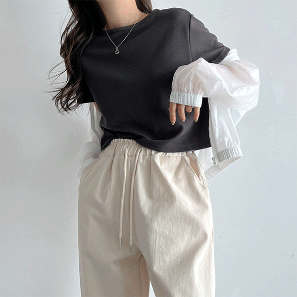 (1+1+1+1+1)올데이 뉴레이닝 크롭 티셔츠