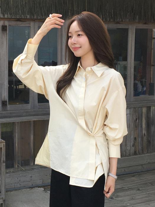실키 코튼 오버사이즈 투웨이 버튼업 셔츠_4COLORS