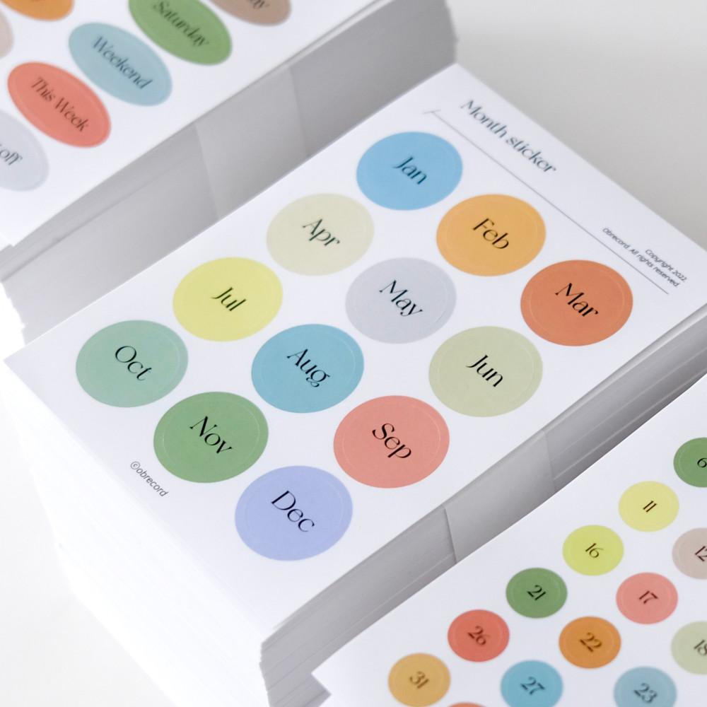 다이어리 날짜 원형 스티커