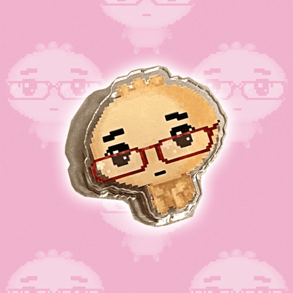 [49] 앉은 안경만두 아크릴 집게