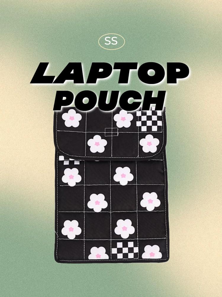수심 Flower Laptop bag 플라워 노트북 파우치 아이패드 태블릿 블랙 수납 백