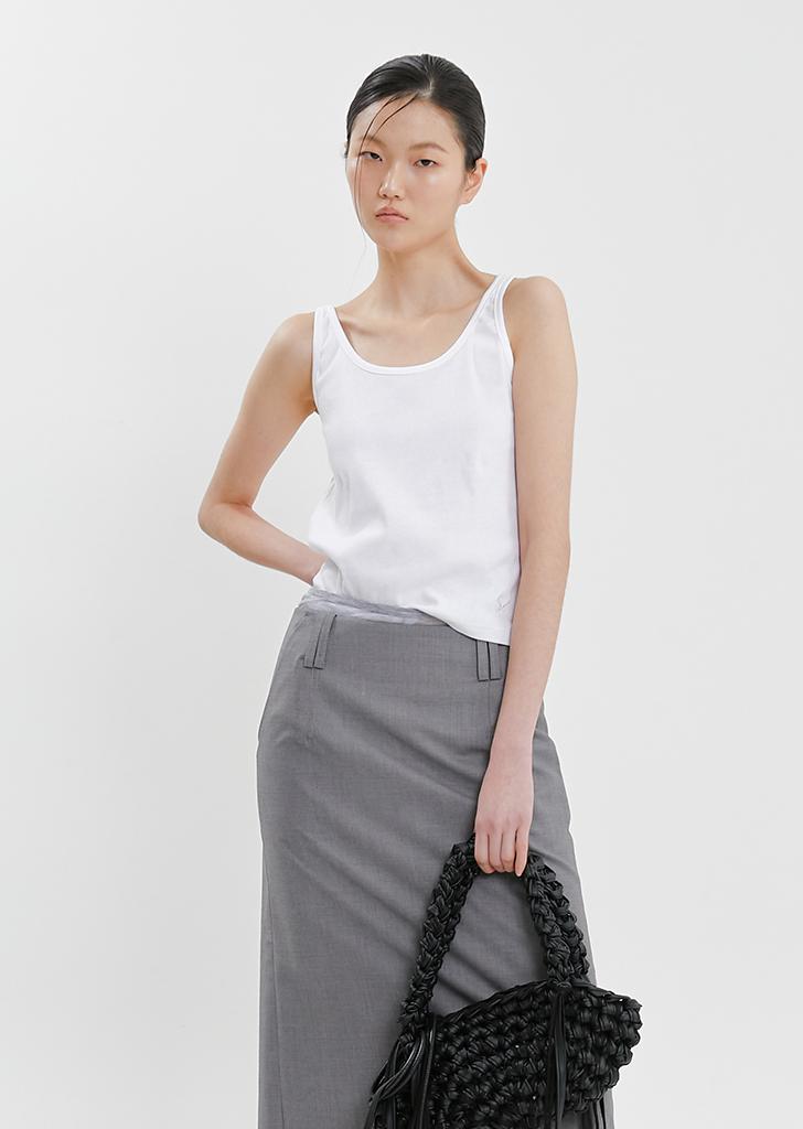 SIMBOL SLEEVELESS TOP, WHITE