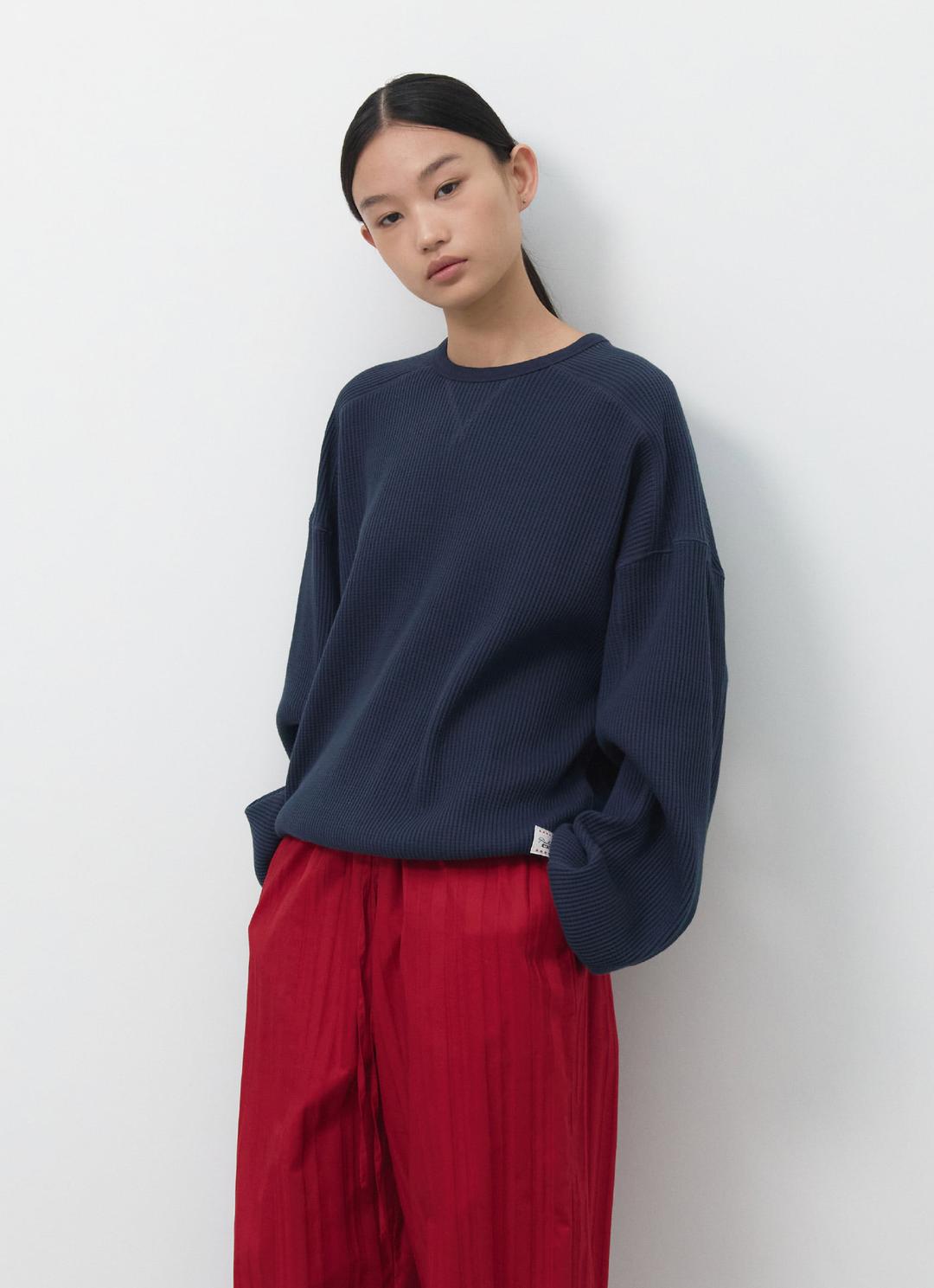 [3/30 예약배송] 26SS WAFFLE TOP / NAVY