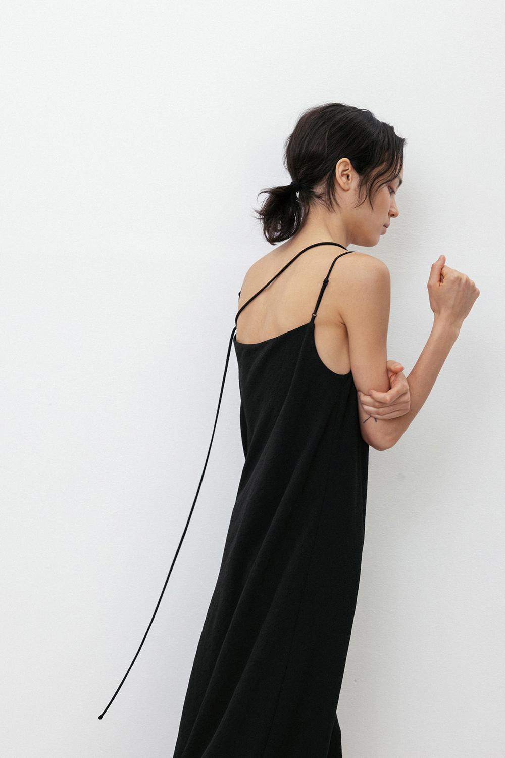 Bias Slip Dress_Black