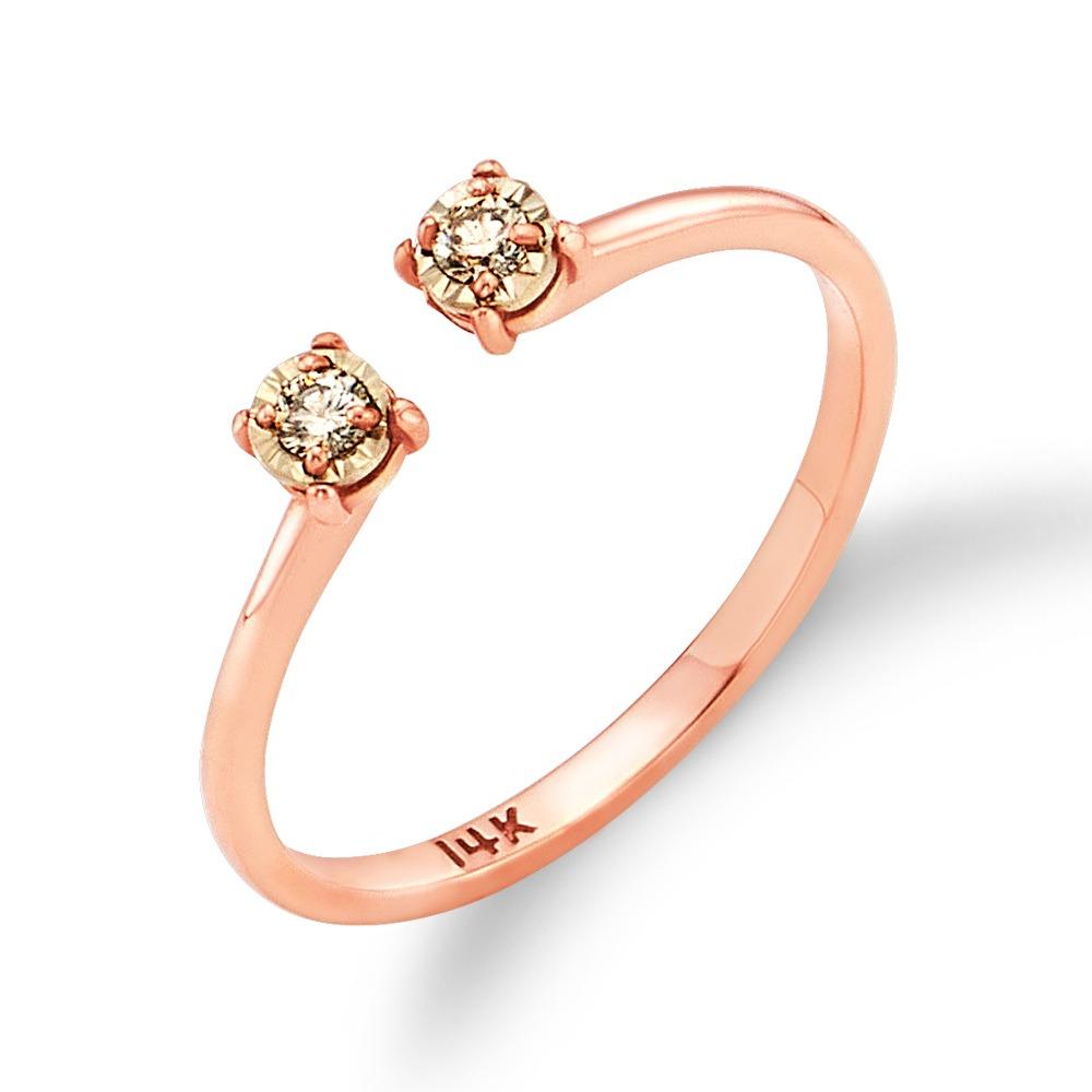 14K, 18K 트윈 다이아 오픈 반지