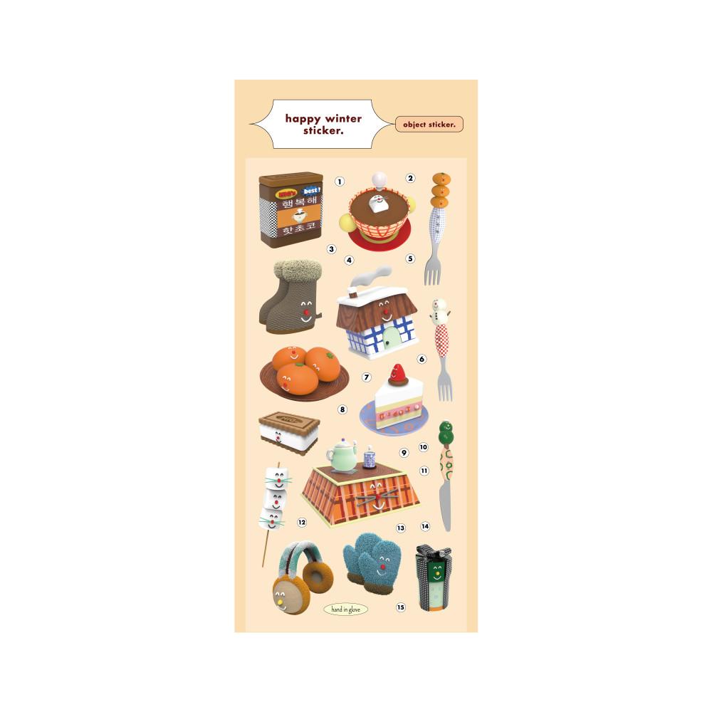 [hand in glove] happy winter sticker