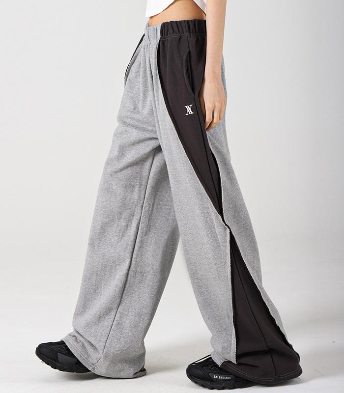 Optical Side Wide Pants GREY