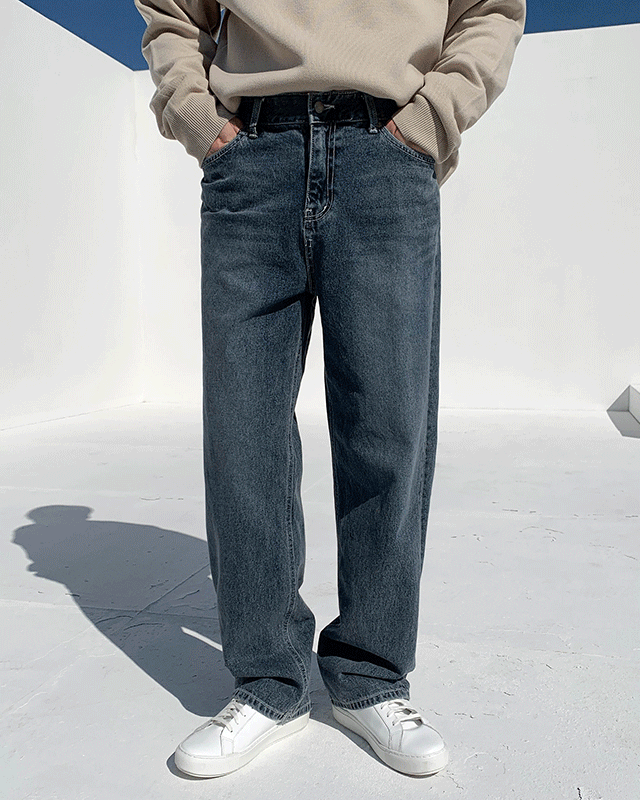 블루그레이 와이드 데님