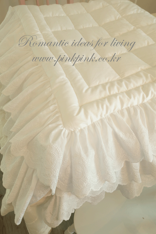 부케 자수 레이스 누빔 패드