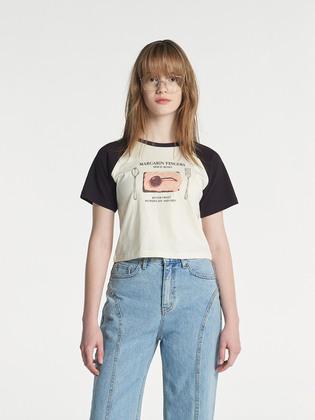 CHERRY CAKE RAGLAN T SHIRT (CREAM)