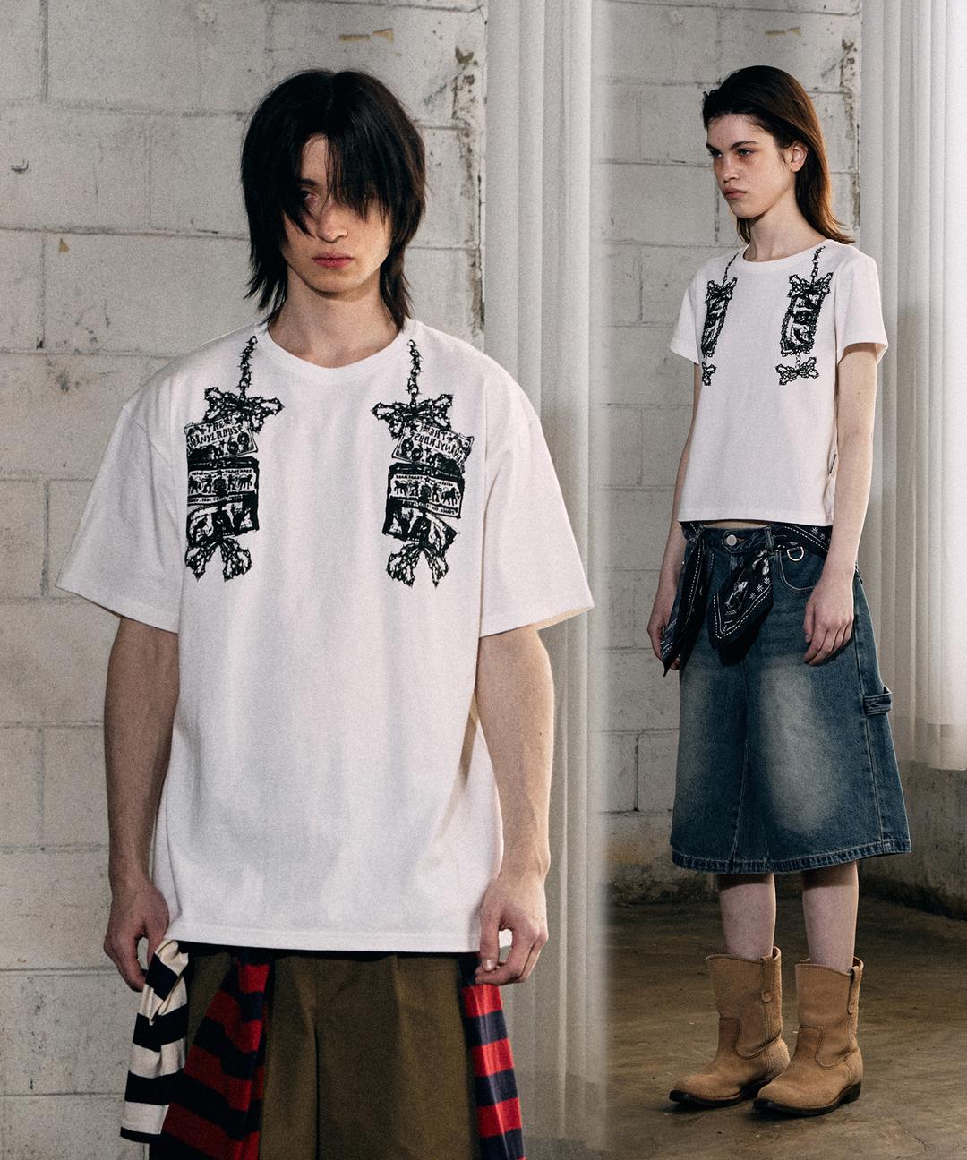 CHAIN RIBBON TEE WHITE